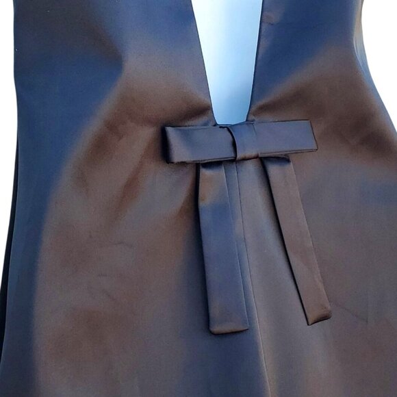 Black Satin Mini Dress Size S Very Low Back Day Dreamer Backless Mermaid Way - Picture 7 of 10